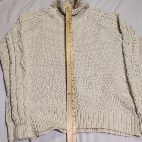Lauren Ralph Lauren Turtleneck Sweater Womens Size L Cable Waffle Knit Preppy - Picture 3 of 8